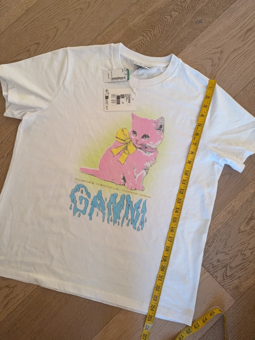 NWT T4339 GANNI 151 bright white M tshirt - Picture 3 of 4